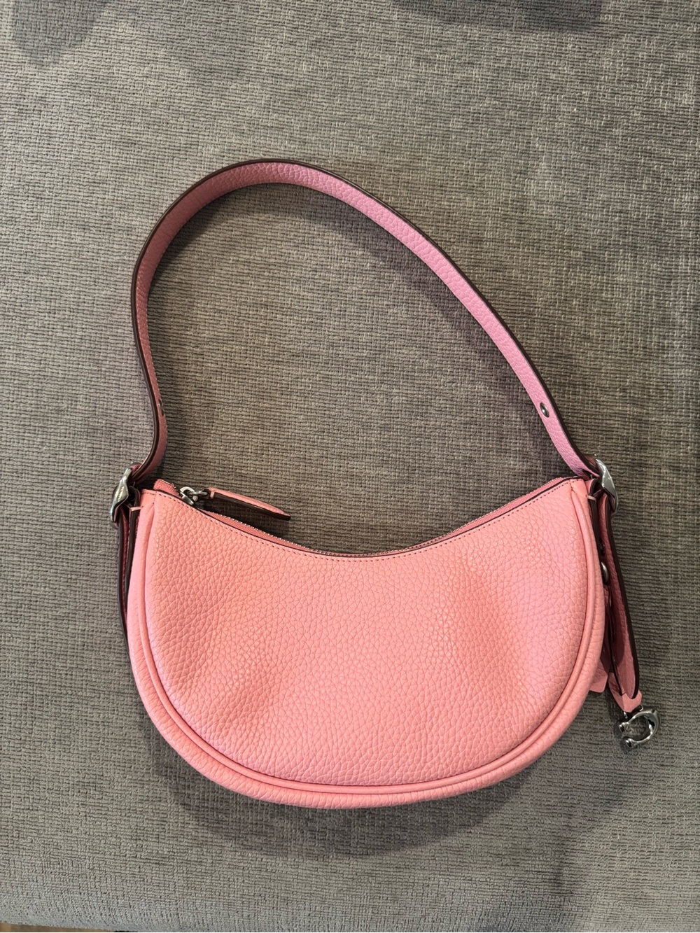 Coach Luna Flowen Pink Pebbled Leather Shoulder Bag